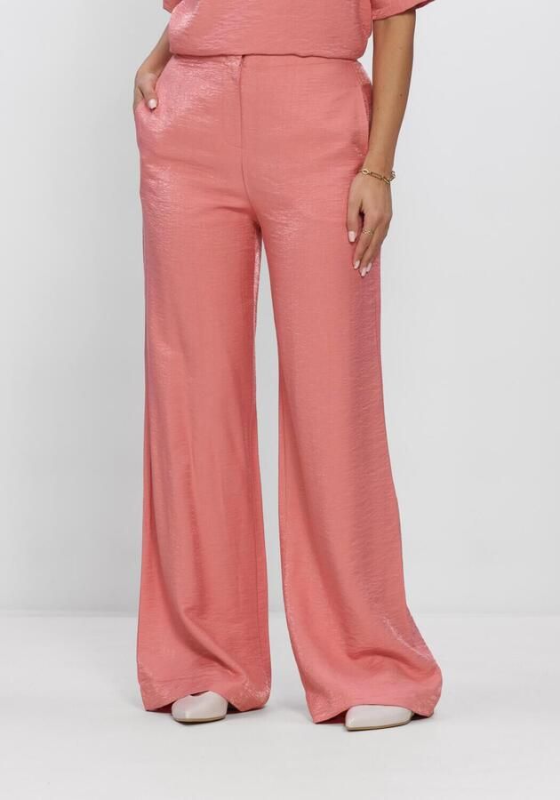 JANSEN AMSTERDAM Dames Broeken Orelie Broek Ws 420 Long Wide Without Wasitband Elastic At Back Roze