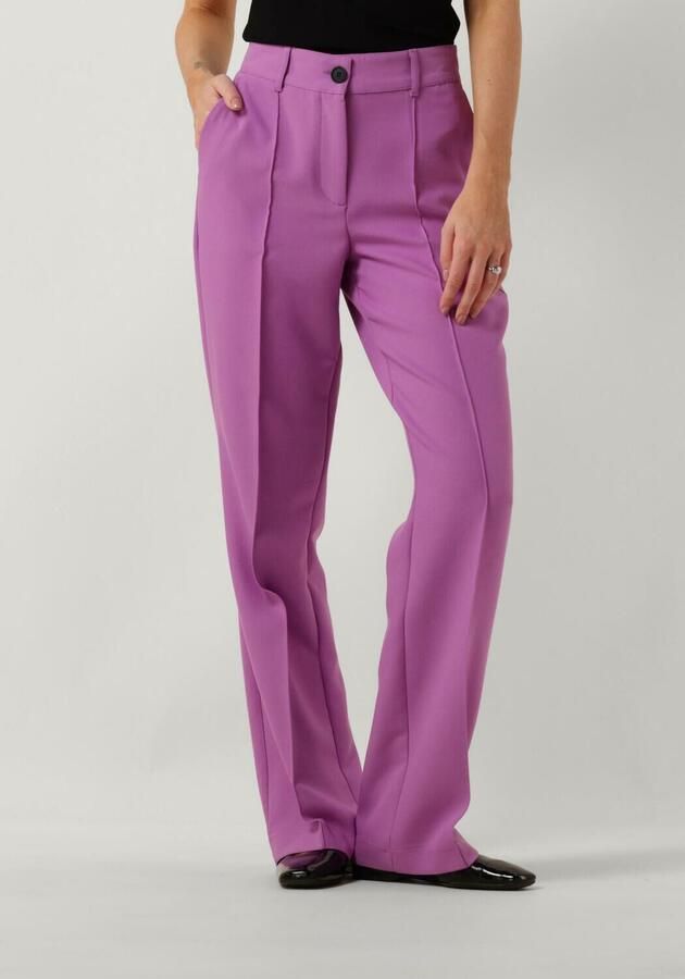 JANSEN AMSTERDAM Dames Broeken Wq417 Woven Wide Long Pants Paars - Foto 4