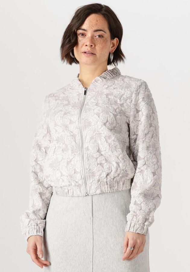 JANSEN AMSTERDAM Dames Jassen Josien Jasje J 275 Jacquard Bomber Long Sleeve Grijs - Foto 4