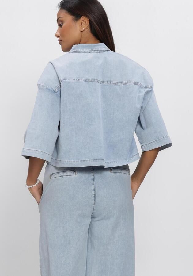 JANSEN AMSTERDAM Dames Jassen Mabel Jasje Llbd 732 Light Demin Short Sleeve Wide Fit Lichtblauw - Foto 3