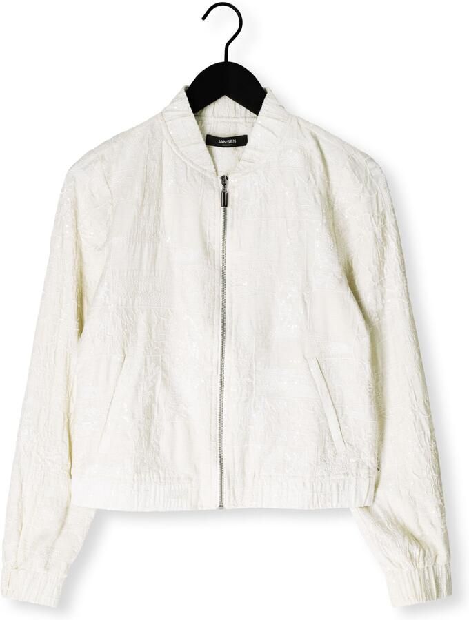 JANSEN AMSTERDAM Dames Jassen Shanti Jasje Pe 275 Bomber Long Sleeve Embroidery Gebroken Wit - Foto 2