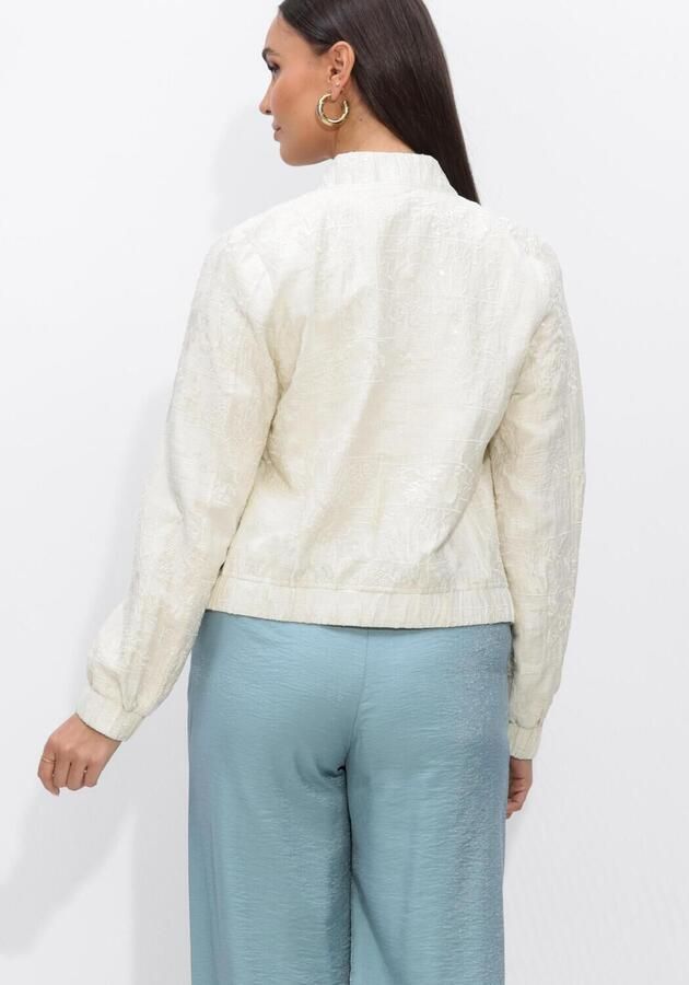 JANSEN AMSTERDAM Dames Jassen Shanti Jasje Pe 275 Bomber Long Sleeve Embroidery Gebroken Wit - Foto 3