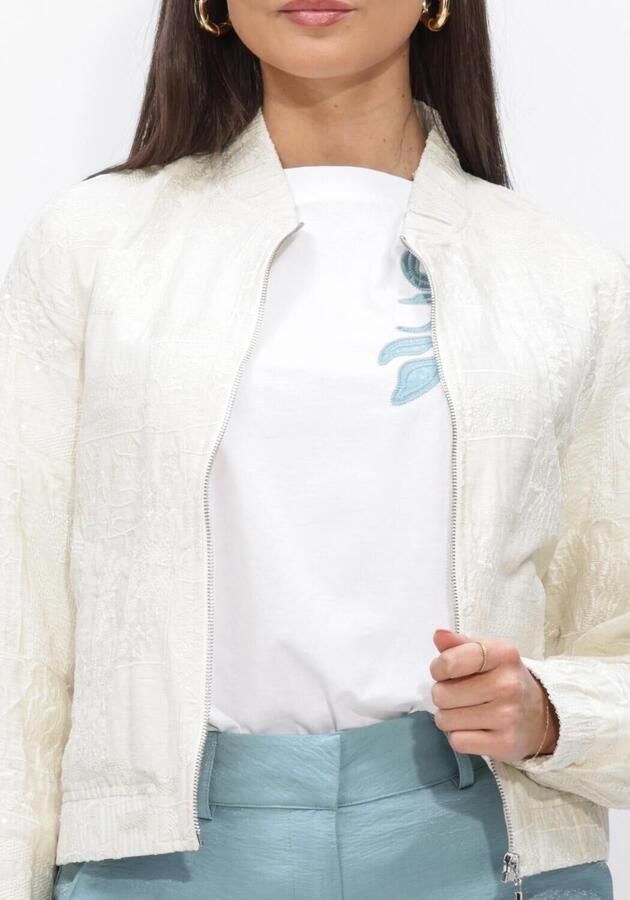 JANSEN AMSTERDAM Dames Jassen Shanti Jasje Pe 275 Bomber Long Sleeve Embroidery Gebroken Wit - Foto 4