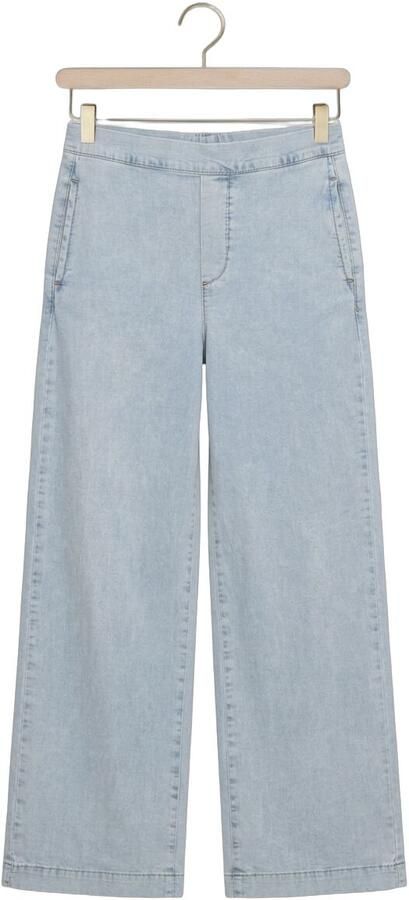 JANSEN AMSTERDAM Dames Jeans Saar Broek Llbd 429 Light Demin Long Wide Elastic Waist At Back Lichtblauw - Foto 4