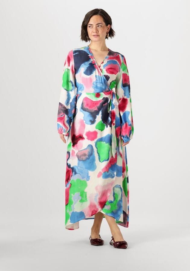 JANSEN AMSTERDAM Dames Jurken Nienke Jurk Wm 564 Wrap Long Puffed Sleeve Multi - Foto 4