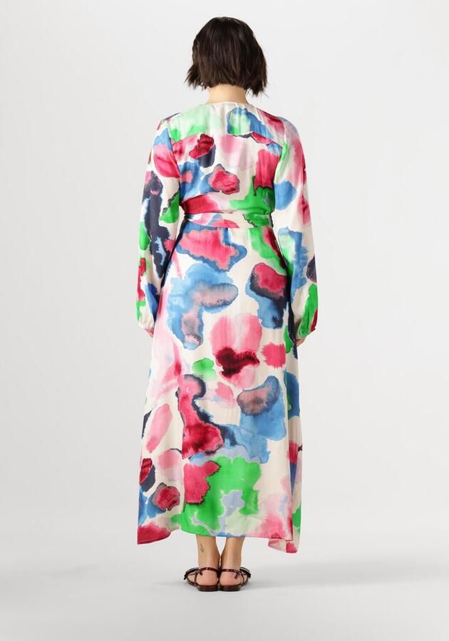 JANSEN AMSTERDAM Dames Jurken Nienke Jurk Wm 564 Wrap Long Puffed Sleeve Multi