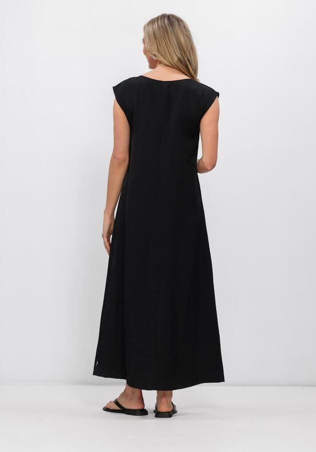 JANSEN AMSTERDAM Dames Jurken Otis Jurk Cb 598 Colorblock Cap Sleeve Wide Neckline Long Zwart - Foto 2