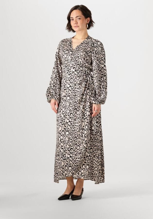 JANSEN AMSTERDAM Dames Jurken Rebecca Jurk Wa 564 Wrap Long Sleeve Bruin - Foto 4