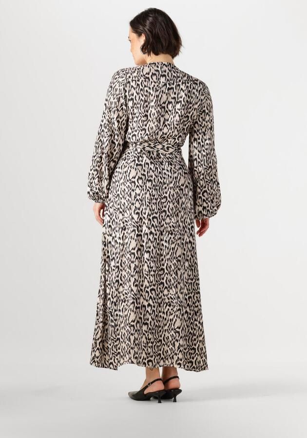 JANSEN AMSTERDAM Dames Jurken Rebecca Jurk Wa 564 Wrap Long Sleeve Bruin