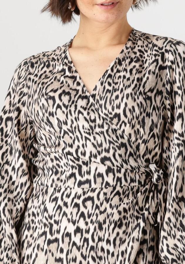 JANSEN AMSTERDAM Dames Jurken Rebecca Jurk Wa 564 Wrap Long Sleeve Bruin - Foto 2