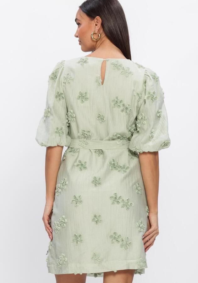 JANSEN AMSTERDAM Dames Jurken Roxy Jurk 3df1 596 Short Puffed Sleeve 3d Flowers Mint - Foto 2