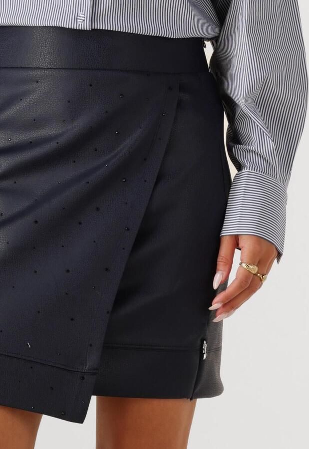 JANSEN AMSTERDAM Dames Rokken Cara Rok Cs 769 Short Overlap Rhinestones Donkerblauw - Foto 3