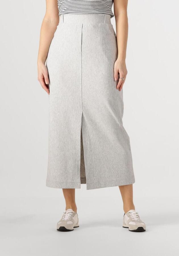 JANSEN AMSTERDAM Dames Rokken Georgie Rok Hvm 683 Overknee Slit At Cf Lichtgrijs - Foto 4