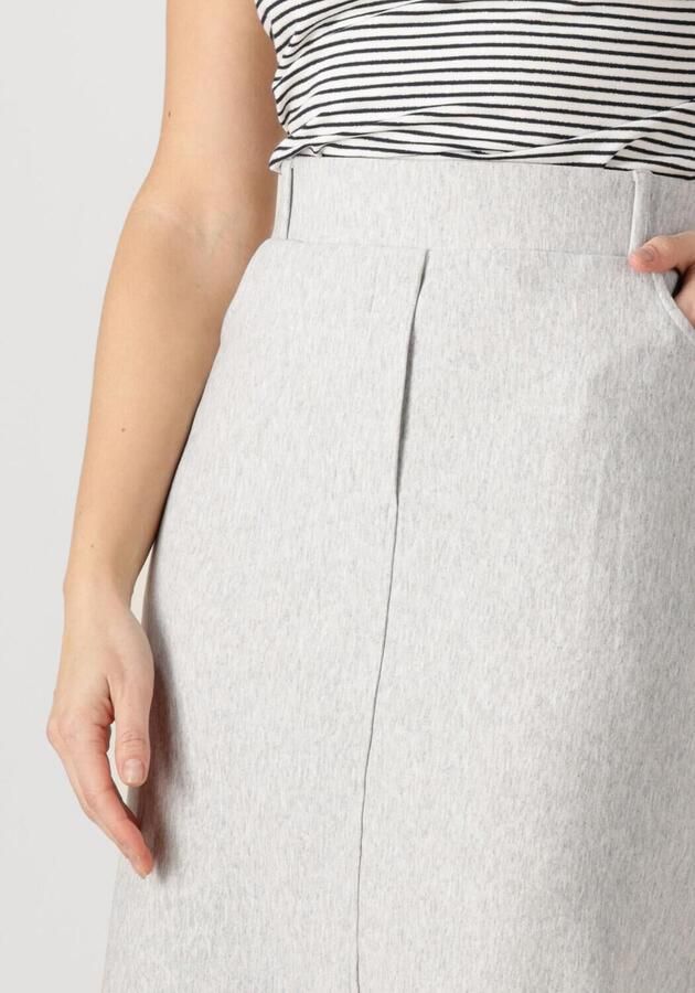 JANSEN AMSTERDAM Dames Rokken Georgie Rok Hvm 683 Overknee Slit At Cf Lichtgrijs - Foto 2