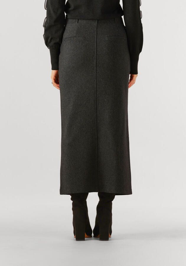 JANSEN AMSTERDAM Dames Rokken Georgie Rok Hvm 683 Slit At Front Donkergrijs