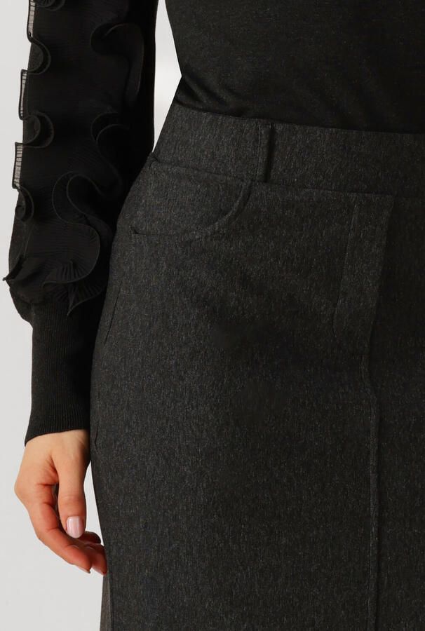 JANSEN AMSTERDAM Dames Rokken Georgie Rok Hvm 683 Slit At Front Donkergrijs - Foto 2