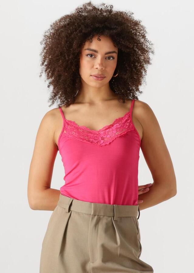 JANSEN AMSTERDAM Dames Tops & T-shirts Alora Hemdje Tc 103 Spaghetti With Lace Fuchsia - Foto 4