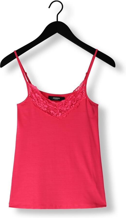 JANSEN AMSTERDAM Dames Tops & T-shirts Alora Hemdje Tc 103 Spaghetti With Lace Fuchsia - Foto 3