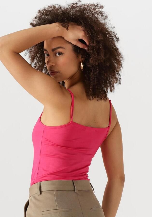 JANSEN AMSTERDAM Dames Tops & T-shirts Alora Hemdje Tc 103 Spaghetti With Lace Fuchsia