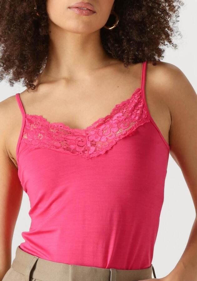 JANSEN AMSTERDAM Dames Tops & T-shirts Alora Hemdje Tc 103 Spaghetti With Lace Fuchsia - Foto 2