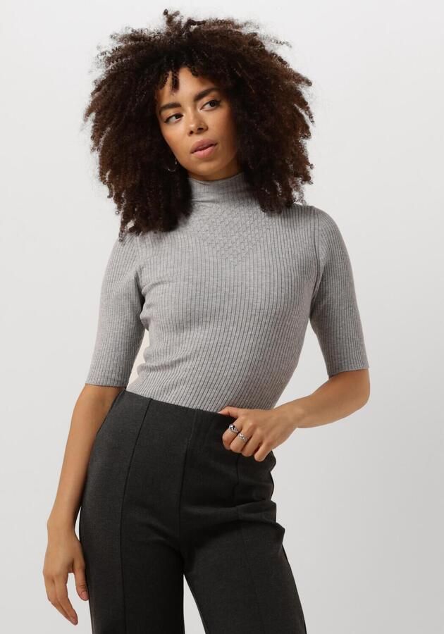 JANSEN AMSTERDAM Dames Tops & T-shirts Fn154 Top Bodil Antraciet - Foto 4