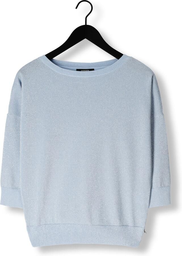 JANSEN AMSTERDAM Dames Tops & T-shirts Ilona Trui Lk 194 Long Sleeve Lichtblauw
