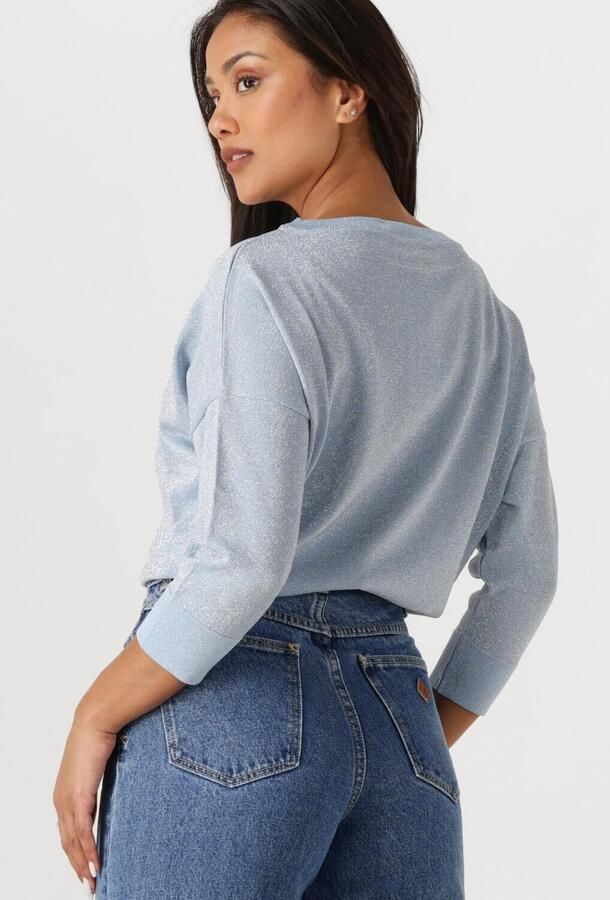 JANSEN AMSTERDAM Dames Tops & T-shirts Ilona Trui Lk 194 Long Sleeve Lichtblauw - Foto 3