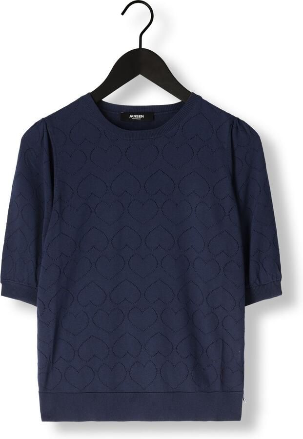 JANSEN AMSTERDAM Dames Tops & T-shirts Judith Top Jk 136 Short Sleeve Donkerblauw - Foto 2