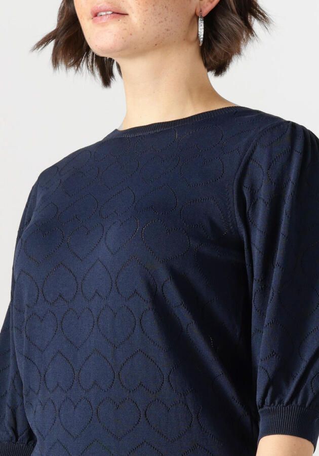 JANSEN AMSTERDAM Dames Tops & T-shirts Judith Top Jk 136 Short Sleeve Donkerblauw