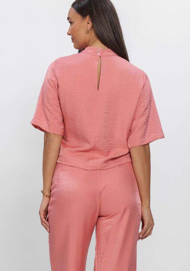 JANSEN AMSTERDAM Dames Tops & T-shirts Odile Top Ws 116 Short Sleeve High Neck Roze - Foto 3