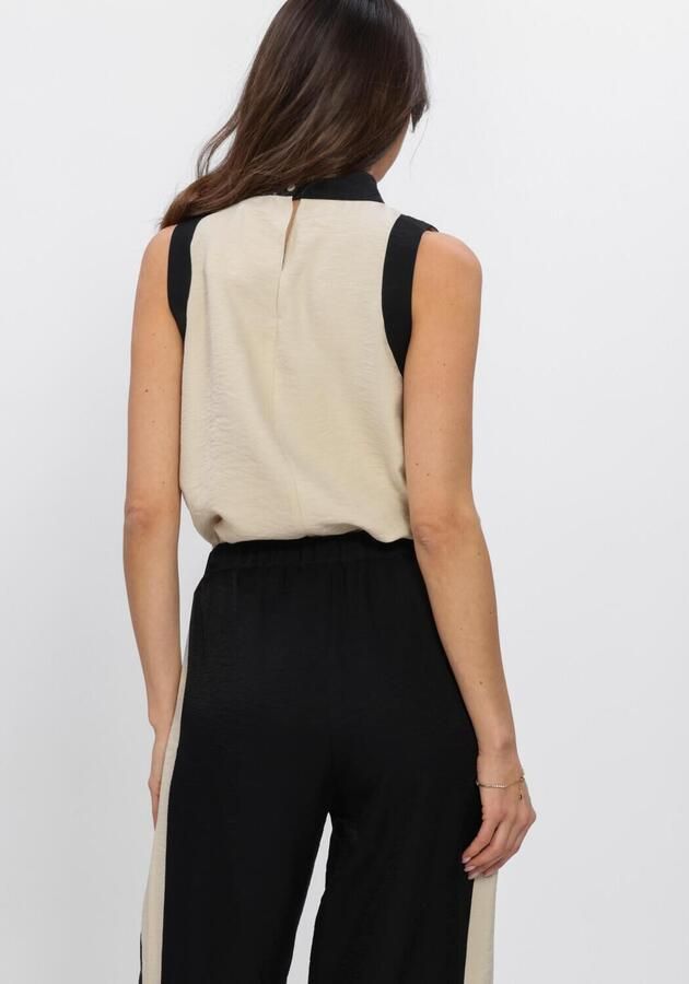 JANSEN AMSTERDAM Dames Tops & T-shirts Paisley Top Cb 308 Color Block Sleeveless Flower Detail Creme - Foto 2