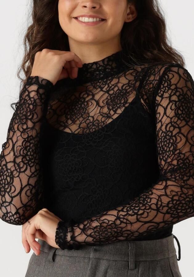 JANSEN AMSTERDAM Dames Tops & T-shirts Top Amarens L113 Zwart