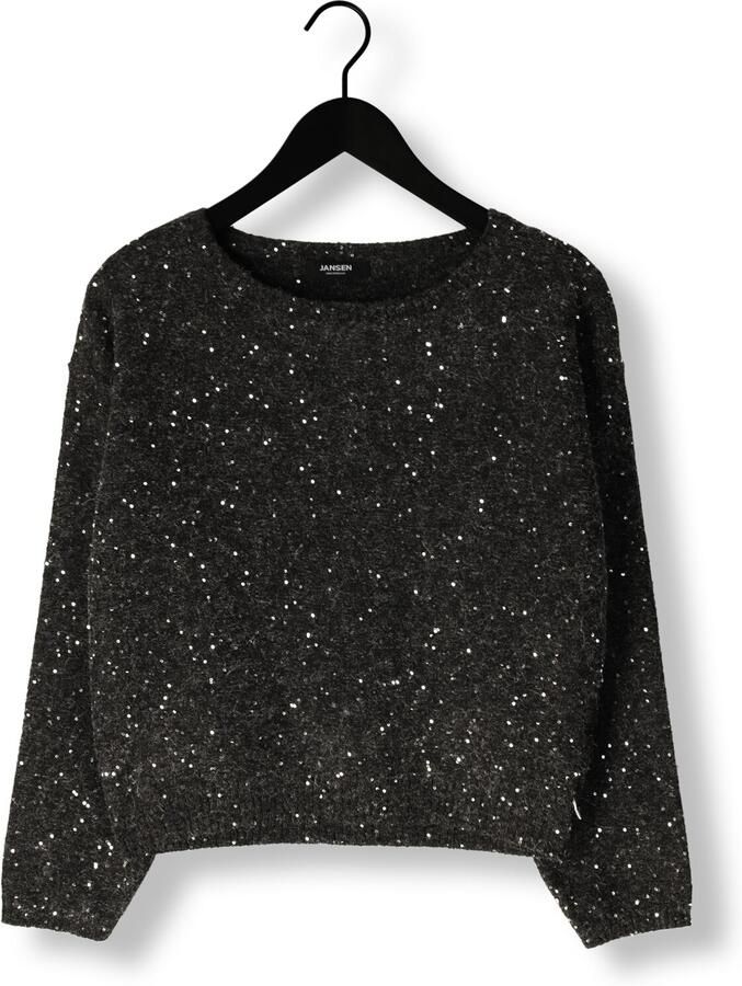 JANSEN AMSTERDAM Dames Truien & Vesten Anouk Trui Hk 151 Round Neckline Donkergrijs