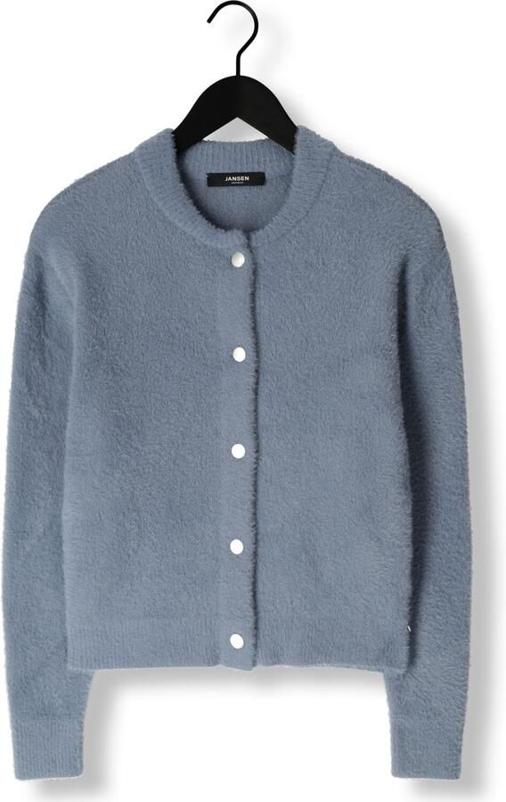 JANSEN AMSTERDAM Dames Truien & Vesten Cloe Vest P 205 Pressbuttons Lichtblauw - Foto 3
