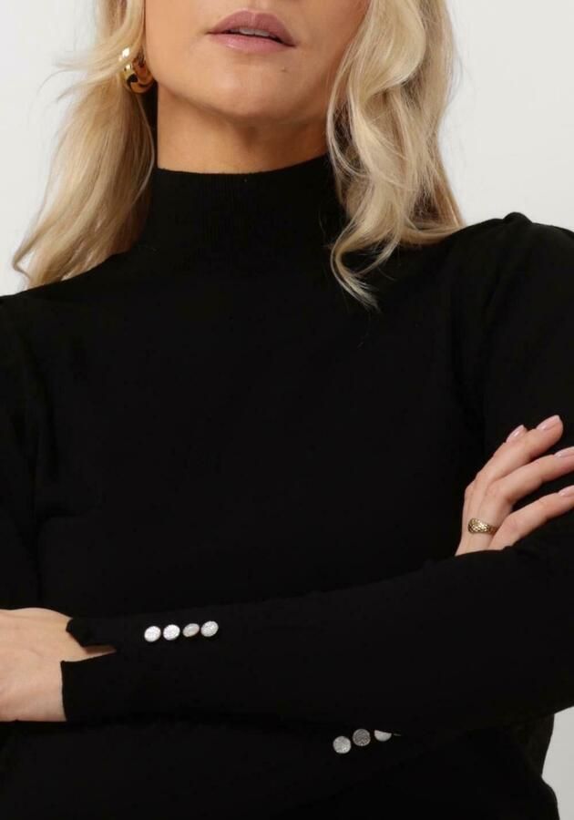 JANSEN AMSTERDAM Dames Truien & Vesten Fn187 Fine Knit Turtle Neck Long Sleeves Zwart - Foto 2