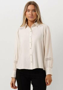 Jansen Amsterdam Witte Blouse W754 Blouse Lace Details And Long Puffsleeves