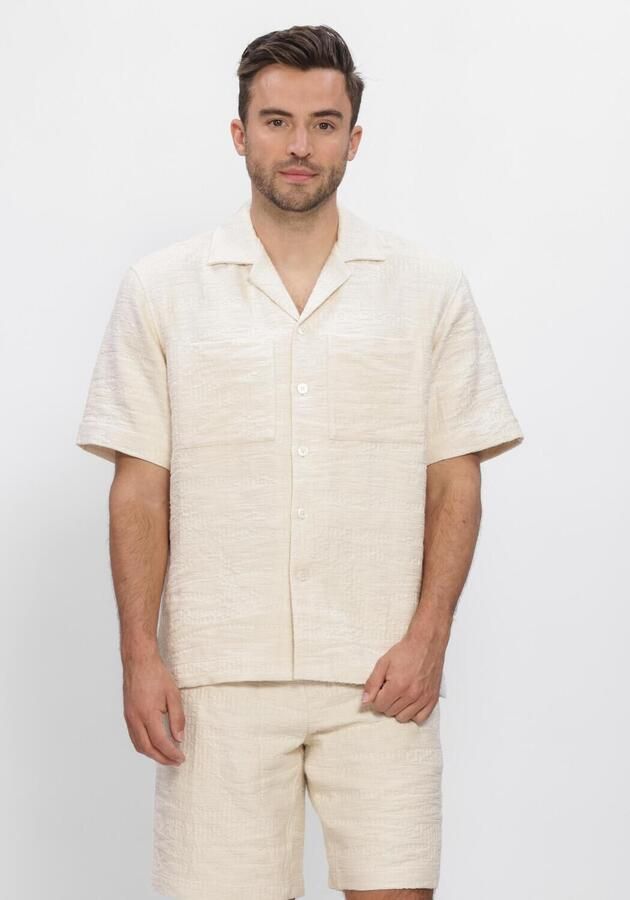 JC RAGS J.C. Rags Heren Overhemden Casual Shirt Aaron Structure Ecru