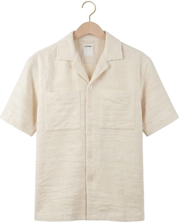 JC RAGS J.C. Rags Heren Overhemden Casual Shirt Aaron Structure Ecru - Foto 2