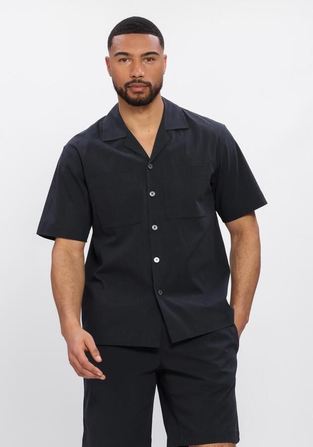 JC RAGS J.C. Rags Heren Overhemden Casual Shirt Aaron Wrinkle Donkerblauw