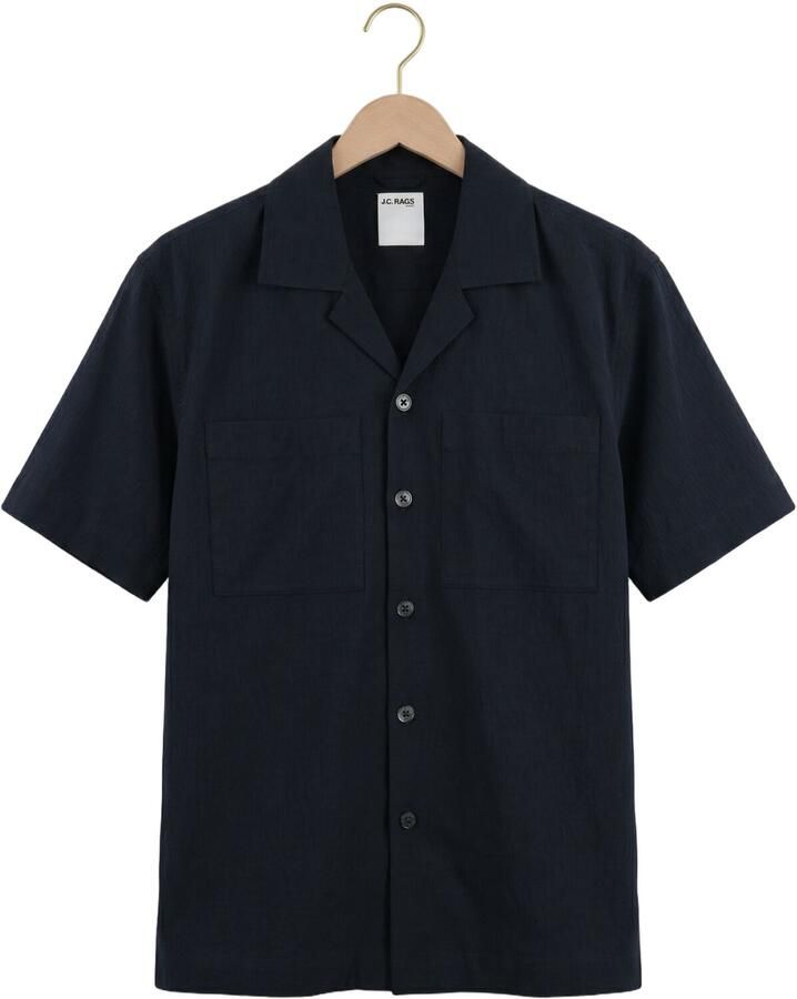 JC RAGS J.C. Rags Heren Overhemden Casual Shirt Aaron Wrinkle Donkerblauw - Foto 2