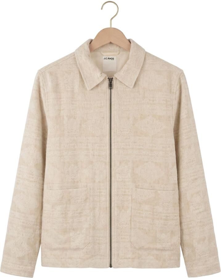 JC RAGS J.C. Rags Heren Overshirts Overshirt Benji Jacquard Beige - Foto 2