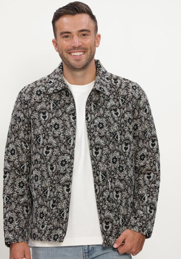 JC RAGS J.C. Rags Heren Overshirts Overshirt Benji Jacquard Donkergrijs - Foto 4