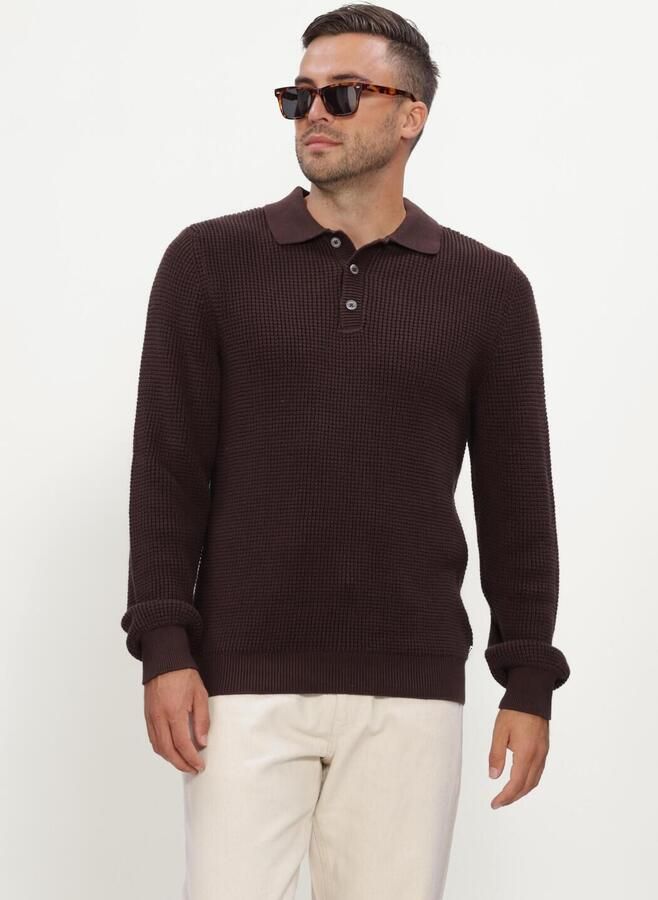 JC RAGS J.C. Rags Heren Truien & Vesten Polo Long Sleeve Efe Bruin