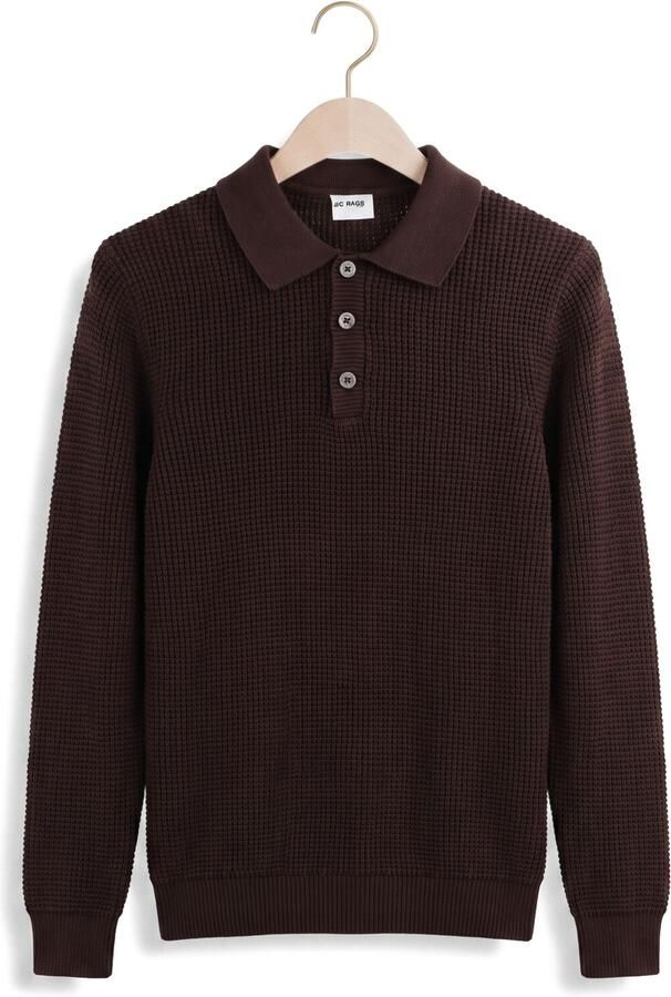 JC RAGS J.C. Rags Heren Truien & Vesten Polo Long Sleeve Efe Bruin - Foto 4