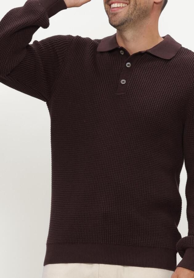 JC RAGS J.C. Rags Heren Truien & Vesten Polo Long Sleeve Efe Bruin - Foto 3