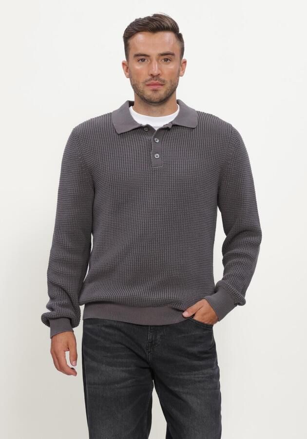 JC RAGS J.C. Rags Heren Truien & Vesten Polo Long Sleeve Efe Donkergrijs