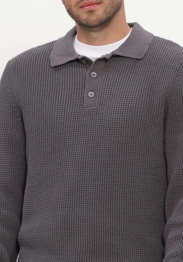 JC RAGS J.C. Rags Heren Truien & Vesten Polo Long Sleeve Efe Donkergrijs - Foto 3