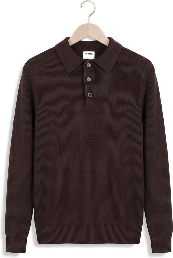 JC RAGS J.C. Rags Heren Truien & Vesten Polo Long Sleeve Ewald Bruin - Foto 4