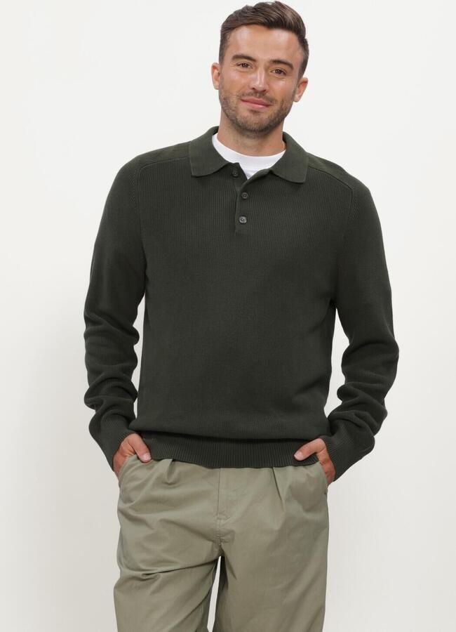 JC RAGS J.C. Rags Heren Truien & Vesten Polo Long Sleeve Ewald Donkergroen