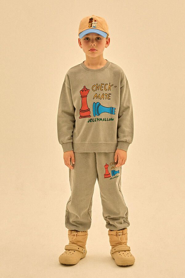 Jelly Mallow Jongens Truien & Vesten Check Mate Pignment Sweatshirt Khaki - Foto 2